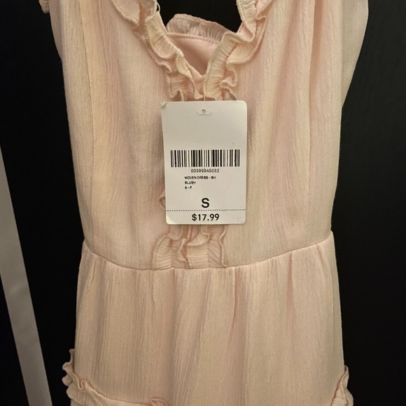 Blush pink babydoll ruffle dress boho - Picture 4 of 5